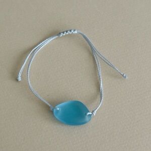 Blue Sea Glass Bracelet N1854